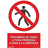 Normaluz RD40019 - Señal Prohibido El Paso A Toda Persona Ajena A La Empresa PVC Glasspack 0-7 mm 21x30 cm